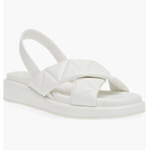 Anne Klein Women's Artise Slingback Wedge Sandals White Size 9